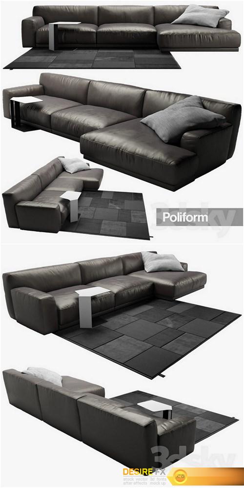 Poliform Paris Seoul Sofa 3d Model