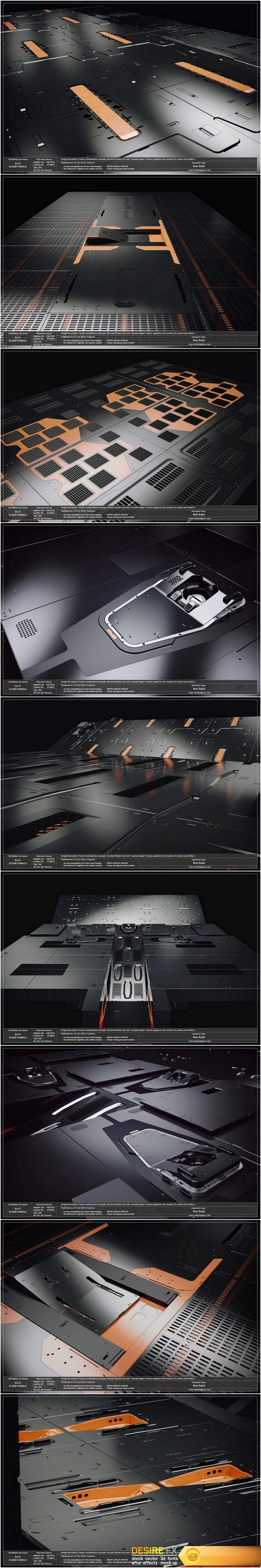 Sci-Fi Floor Panels 3d Model