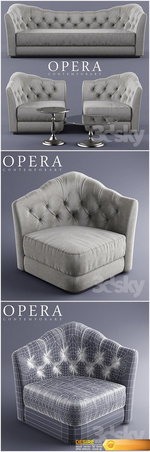 Sofas, chairs, tables opera BUTTERFLY 3D Model