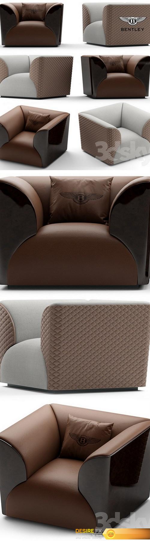Armchair Bentley Home Winston chair 3d model
