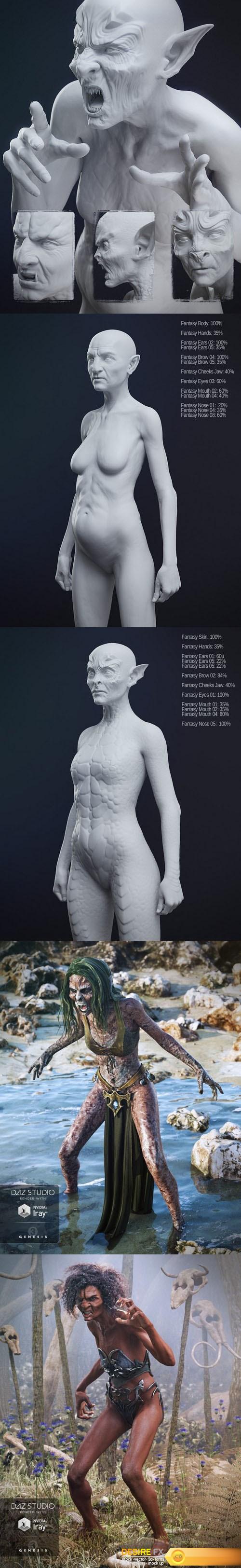 Fantasy Creature Creator HD Morph Pack for Genesis 3 Female