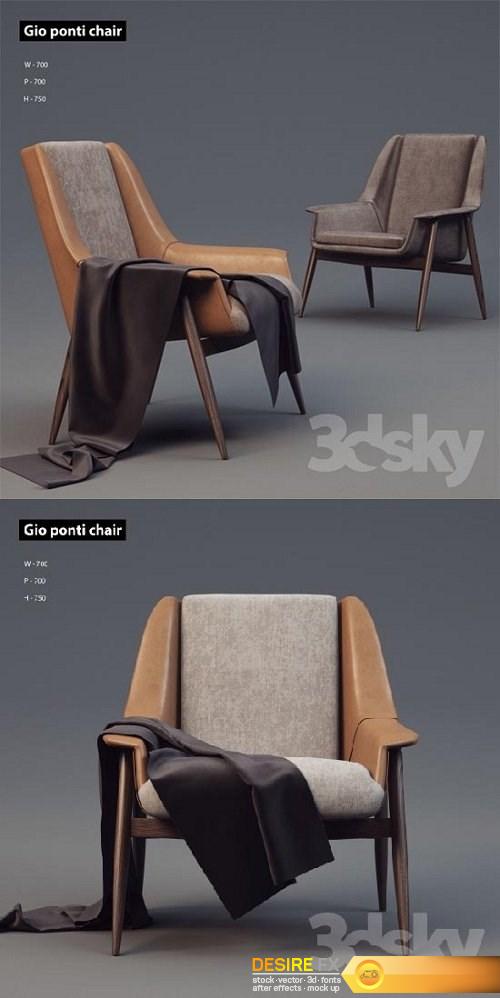 Gio ponti chair 3d Model