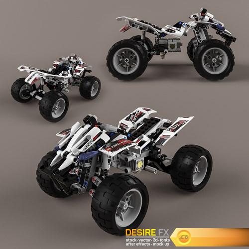 Lego Technic Quad-Bike 3d model