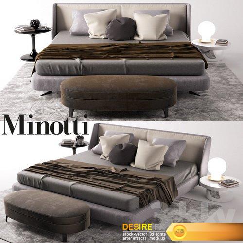 Minotti bed 3d model