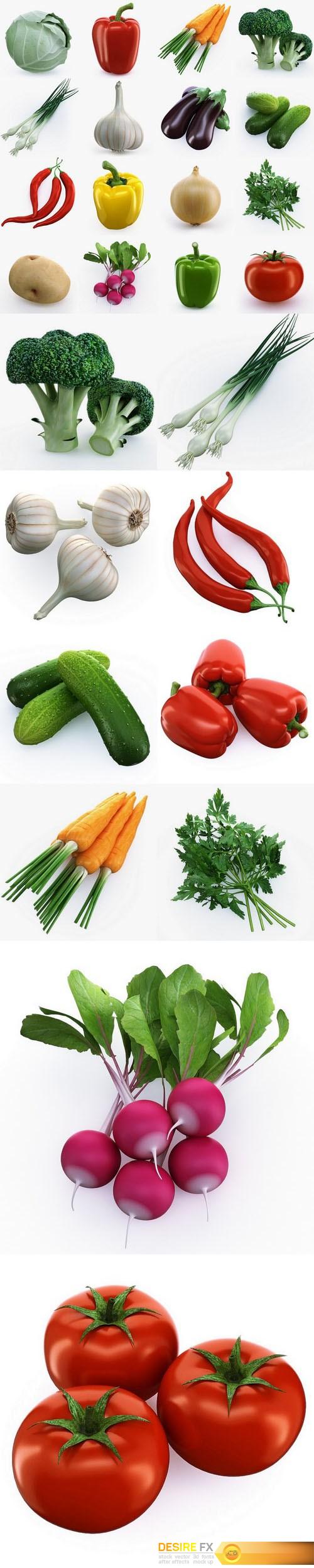 TurboSquid Collection of Vegetables 3d model