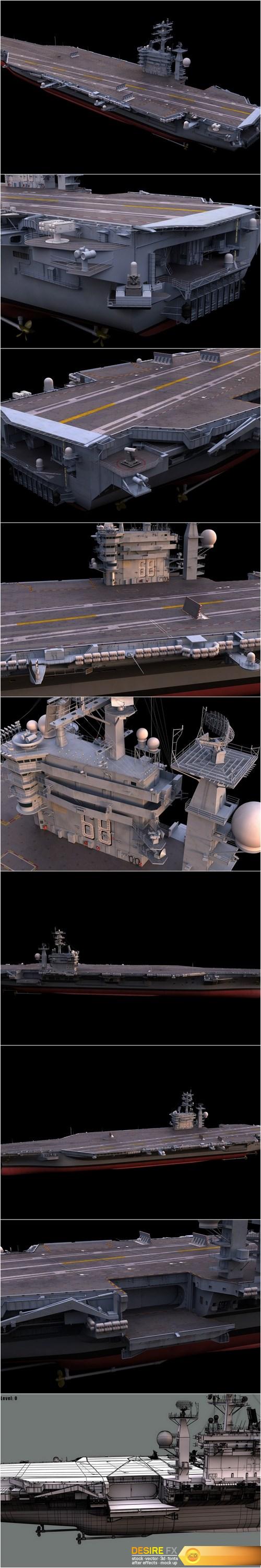 USS Nimitz Aircraft Carrier 3d Model