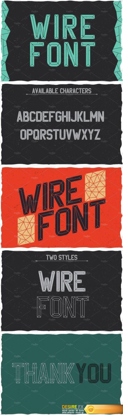 CM - WireFont Vintage Label Typeface 1578068