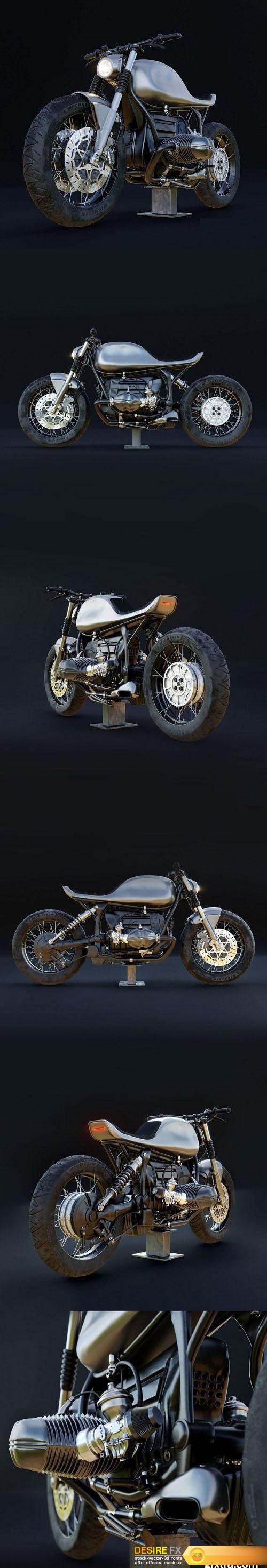 BMW R100R Motorcycle 3d Model