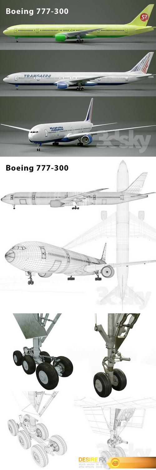 Boeing 777-300 3d Model
