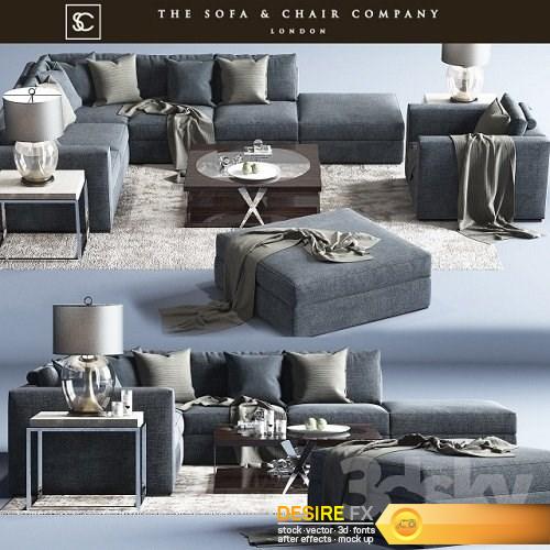 Braque Large sofa,The sofa and chair company 3d Model