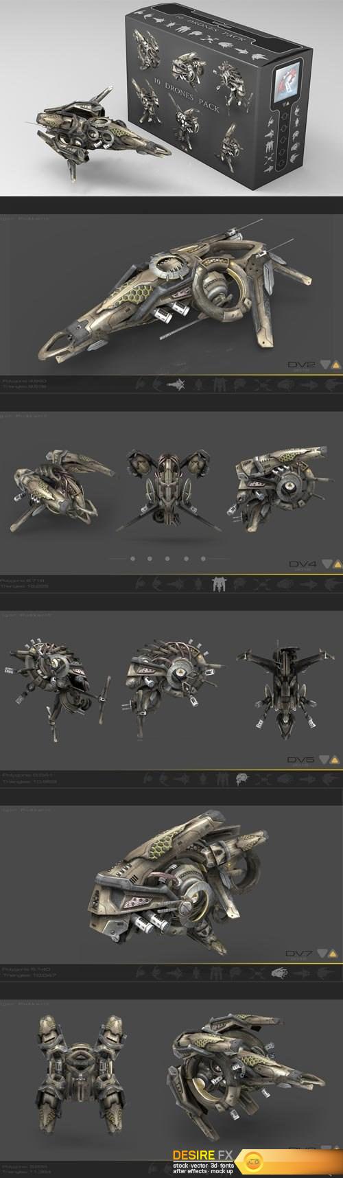 Cube Brush - 10 Drone SciFi Pack