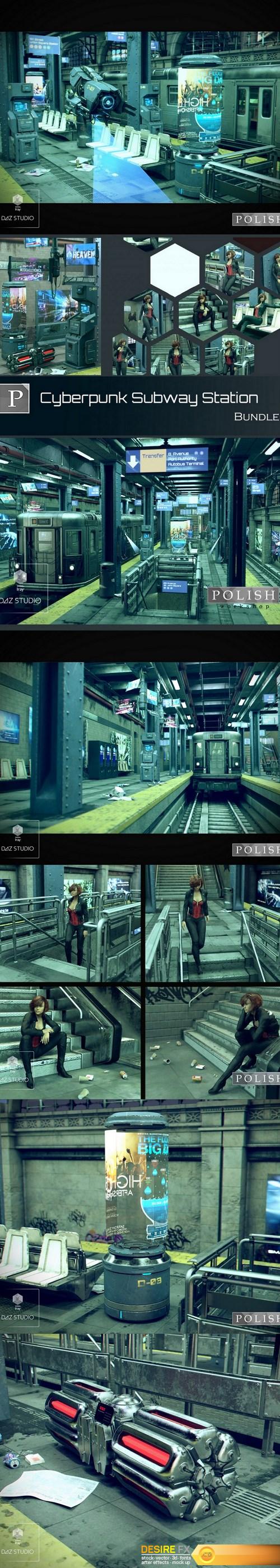 Cyberpunk Subway Station Bundle