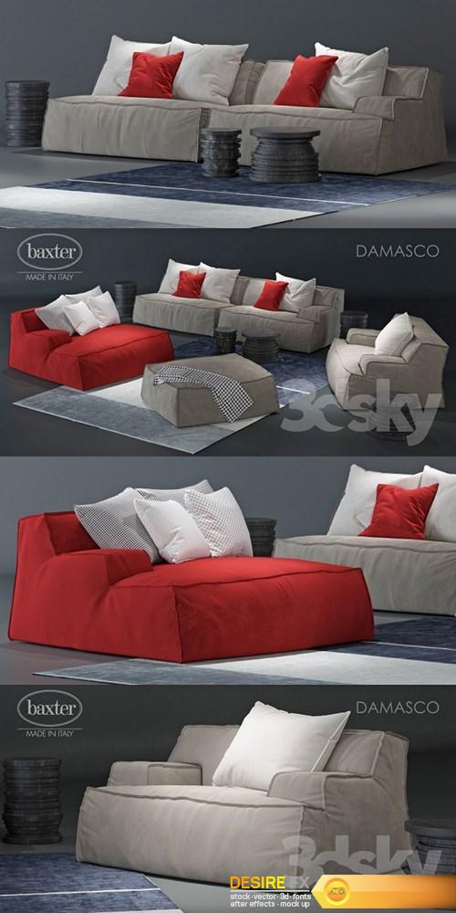 Sofa and Armchair Baxter Damasco
