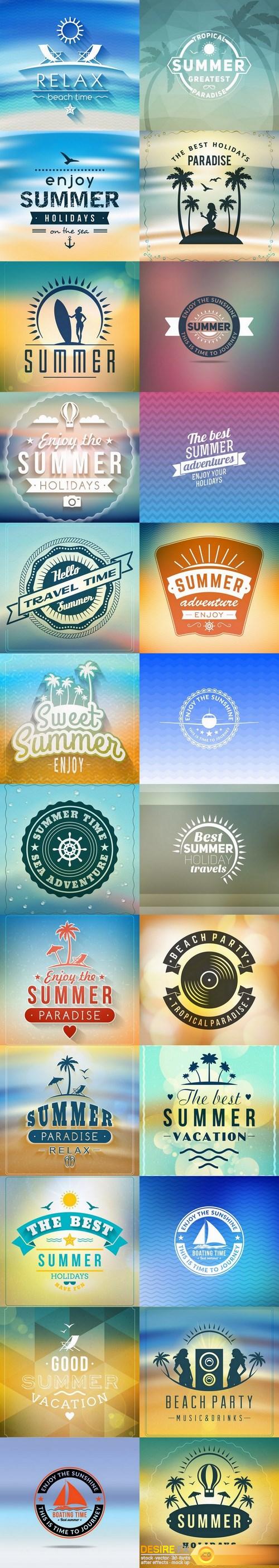 Summer Holidays Blure Background - 25 Vector