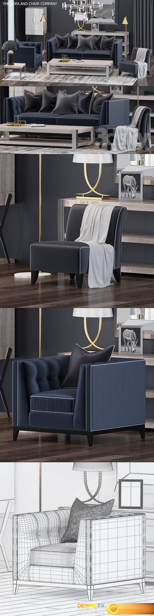 The Sofa & Chair Company Set 6 3d Model