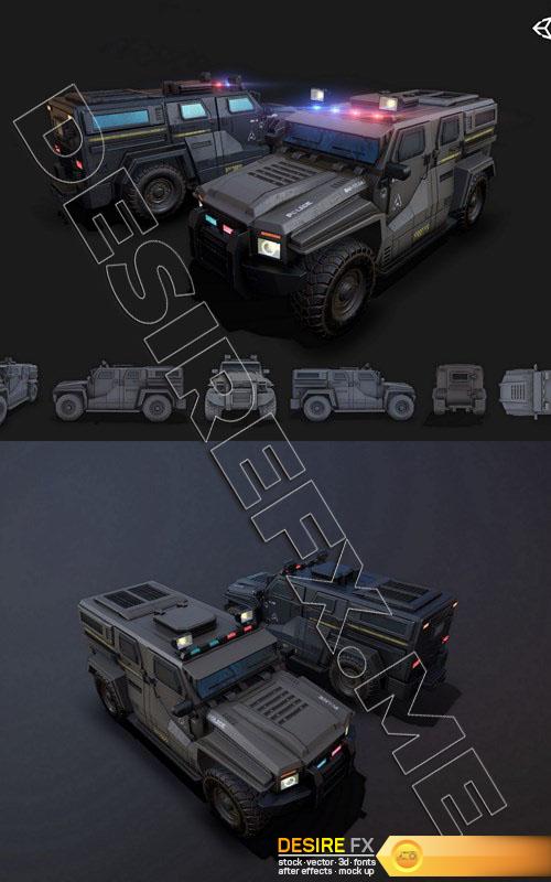 APC Military Vehicle Game Asset 3D Model