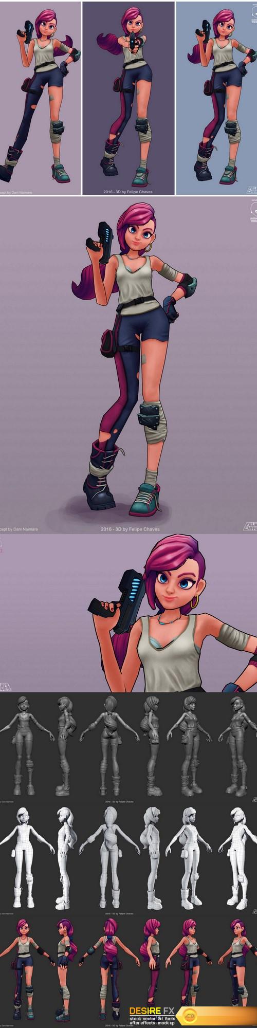 Mad Ping Girl 3D Model