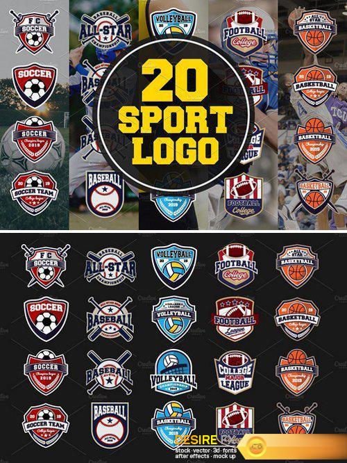 CM - 20 Sport Team Logos Template 2401068