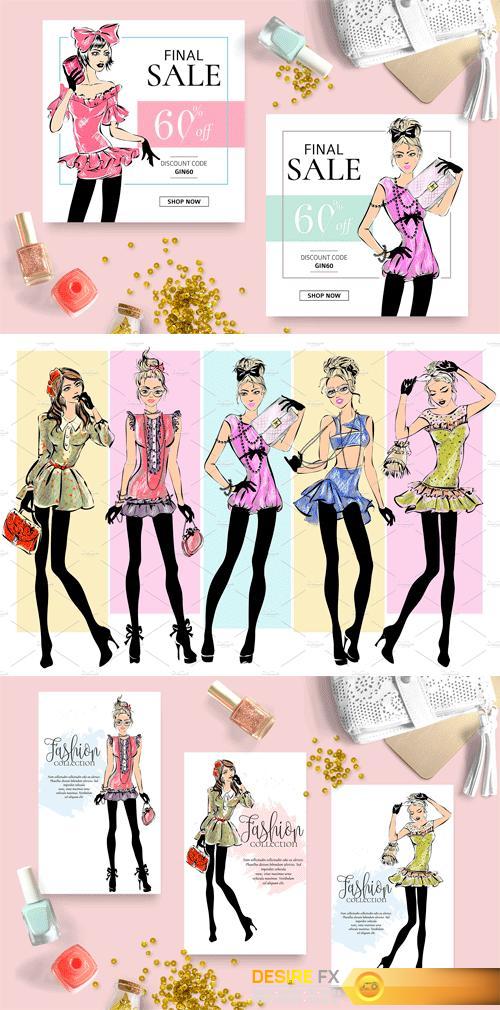 CM - 17 Teen Fashion Girls Illustrations 2420554
