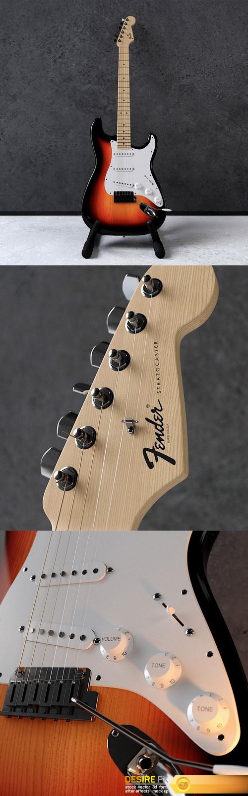 Fender Stratocaster - California Sunburst 3d Model