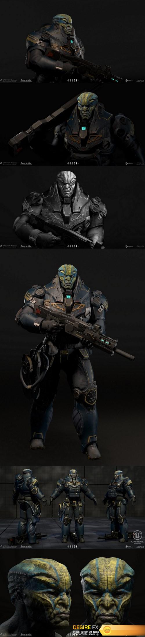Grusk Warrior 3D Model