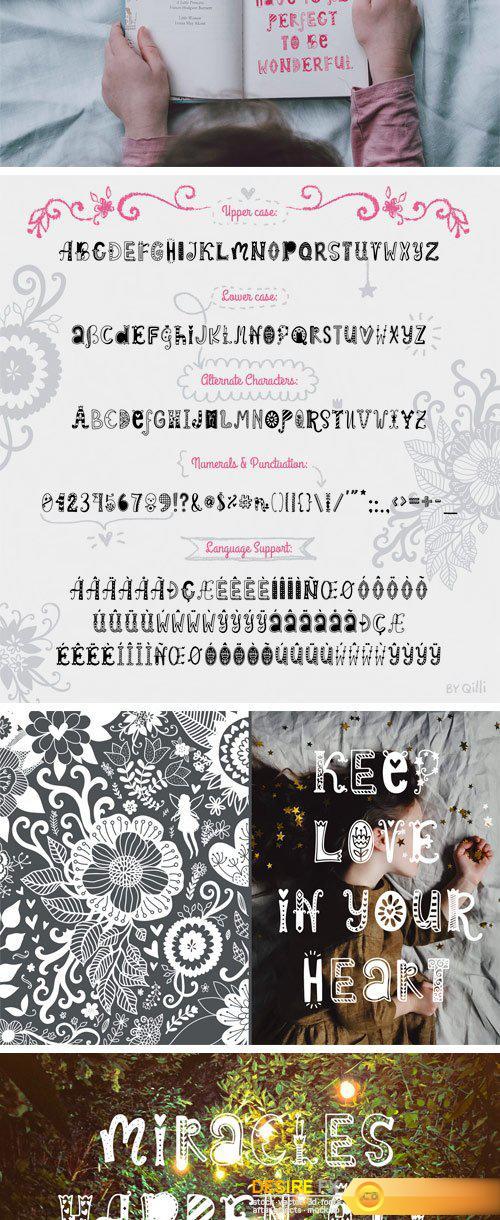 Fontbundles - Spring Dreams Typeface with Clipart 54834