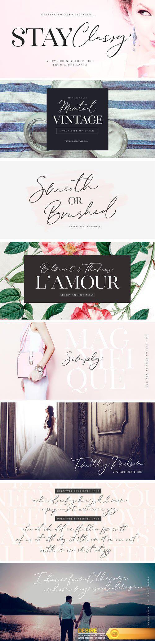 Stay Classy Font Duo Font Family
