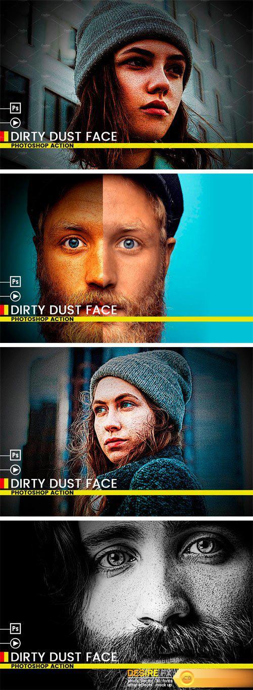 CM - Dirty Dust Face Photoshop Action 2396895