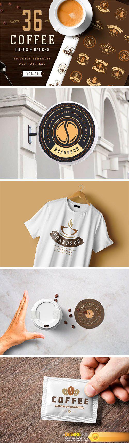 CM - 36 Coffee Logos and Badges 2510765