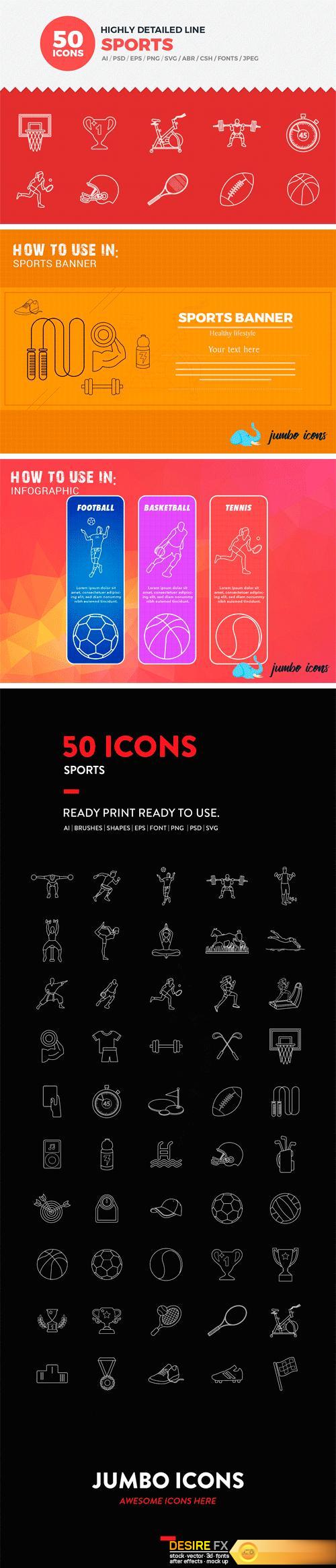 CM - JI-Line Sports Icons Set 2310147