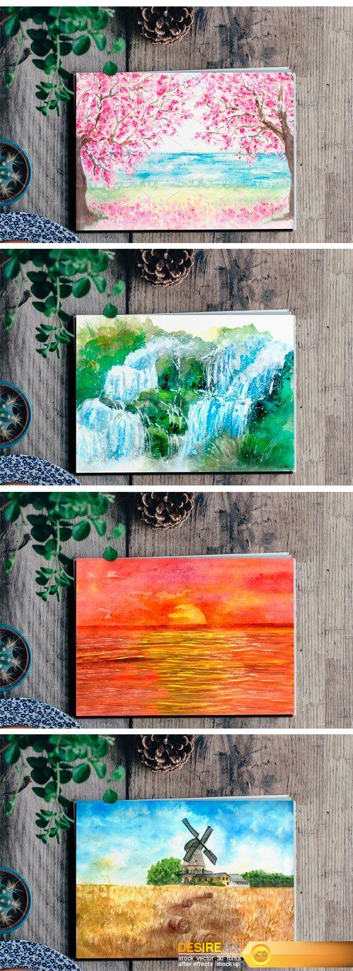 CM - Watercolor Landscapes Bundle 2392361