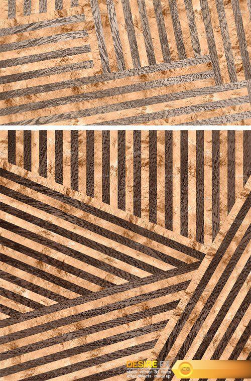 CM - Wood & Gold Inlaid Stripes 2350286