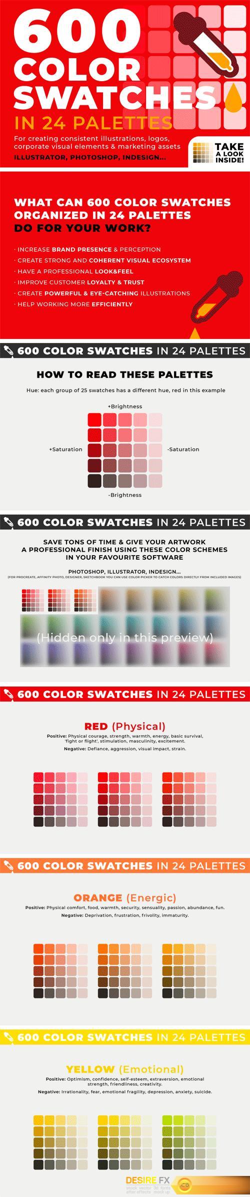 CM - 600 Color Swatches in 24 Palettes