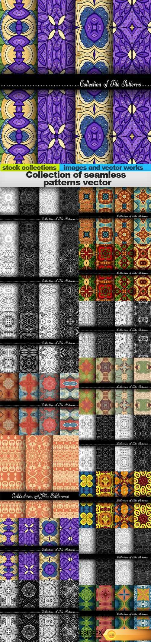 Collection of seamless patterns vector, 15 x EPS