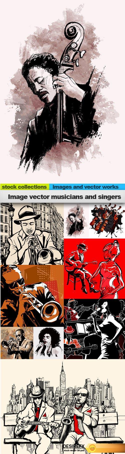 Image vector musicians and singers, 09 x EPS 