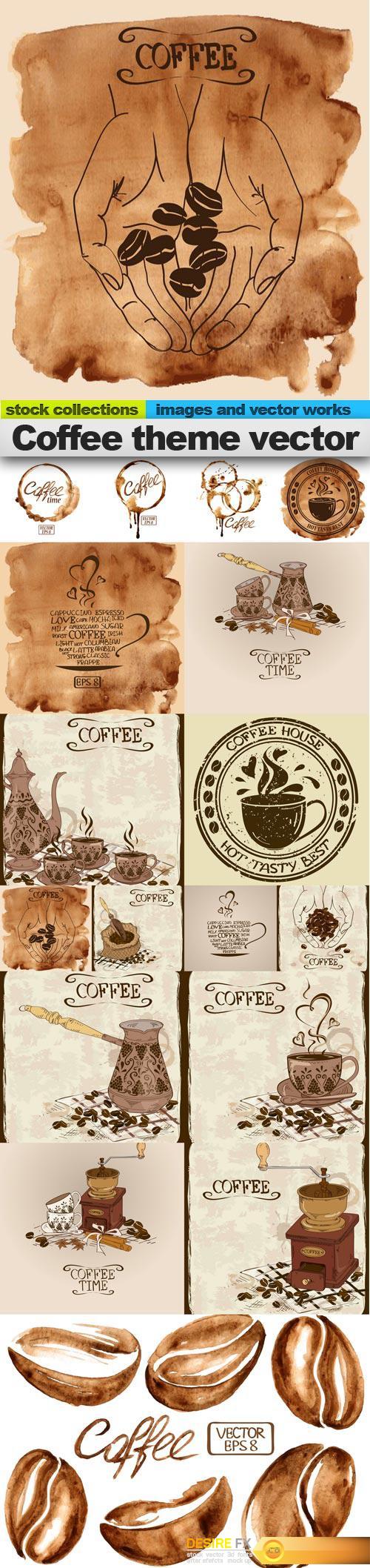 Coffee theme vector, 15 x EPS