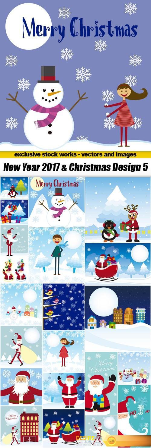 New Year 2017 & Christmas Design 5 - Vector Stock, 22xEPS