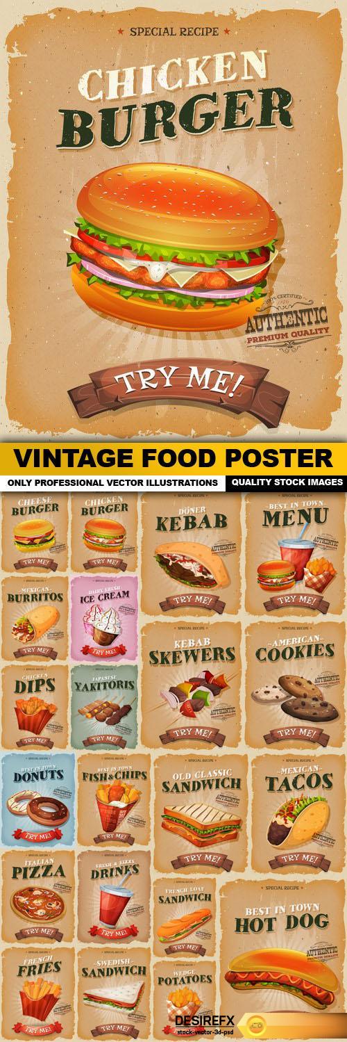 Vintage Food Poster - 22 Vector
