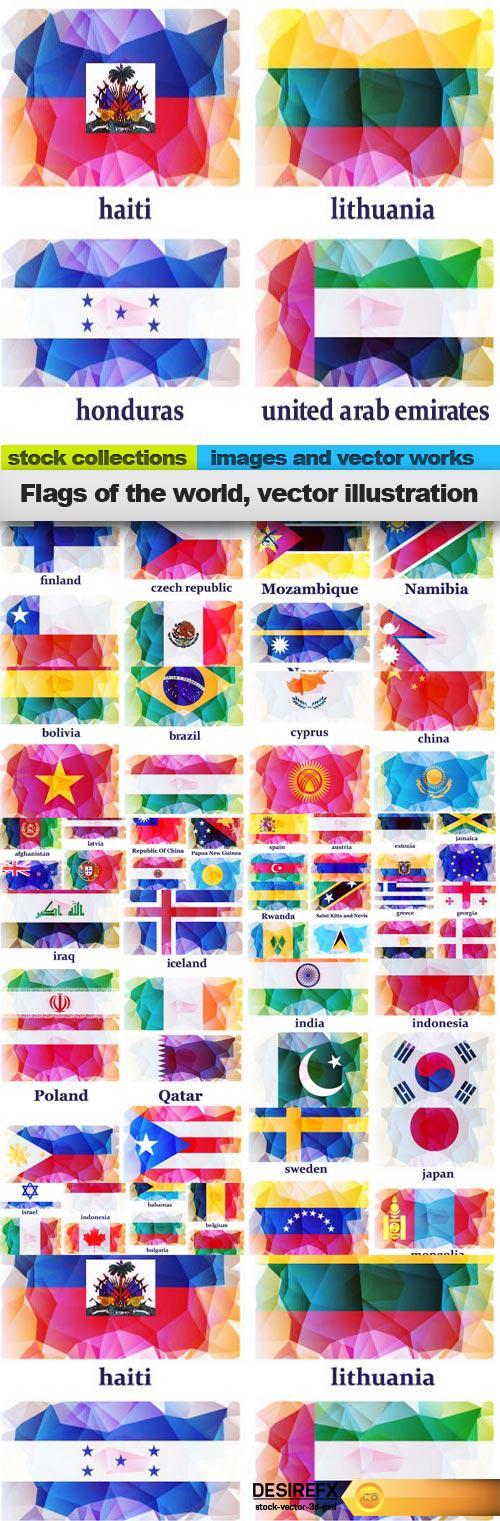 Flags of the world, vector illustration, 17 x EPS