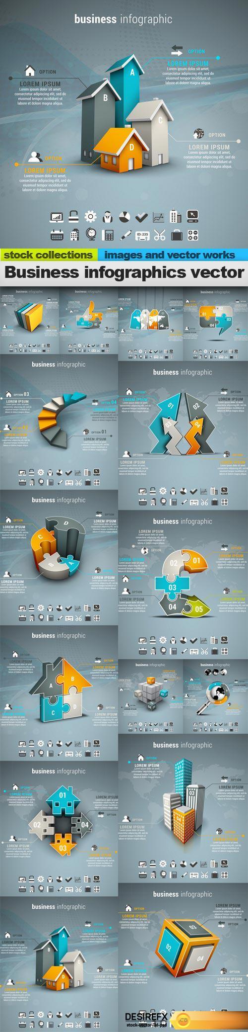 Business infographics vector, 15 x EPS