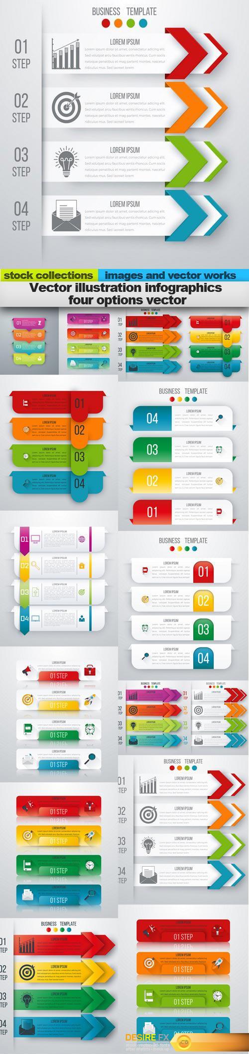 Vector illustration infographics four options vector, 15 x EPS