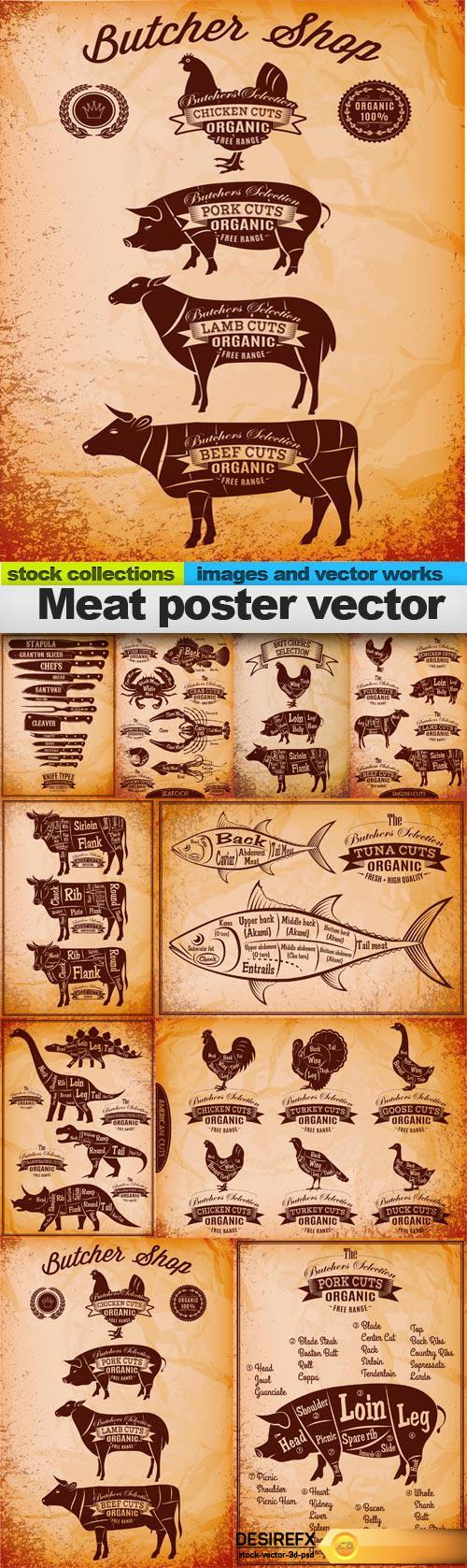 Meat poster vector, 10 x EPS