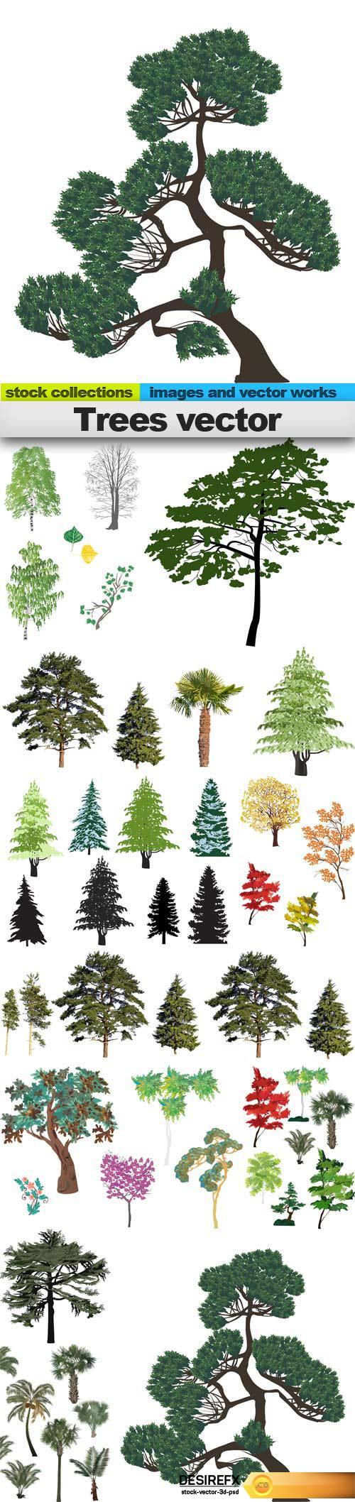 Trees vector, 15 x EPS