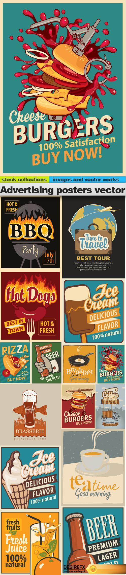 Advertising posters vector, 15 x EPS 