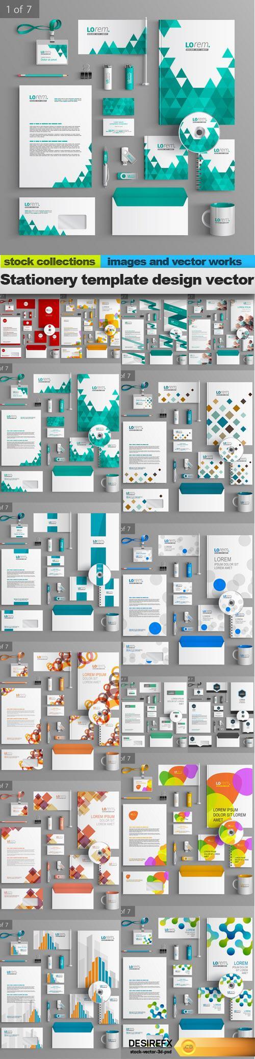 Stationery template design vector, 15 x EPS