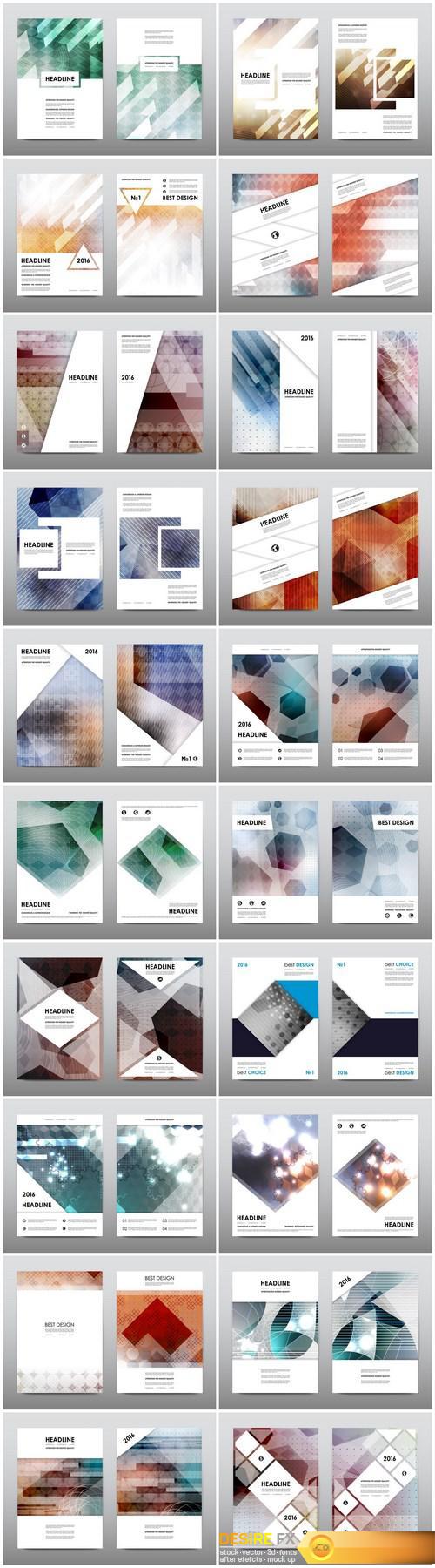 Magazine booklet cover, brochure layout template & abstract flyer design - 20xEPS Vector Stock