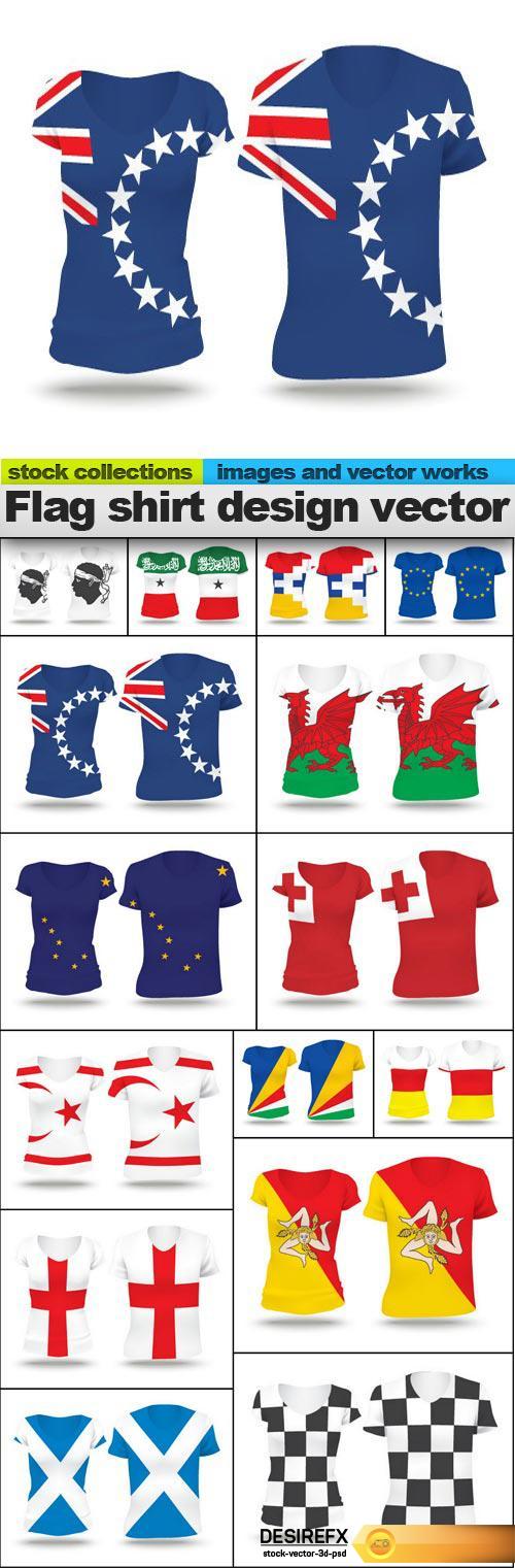 Flag shirt design vector, 15 x EPS