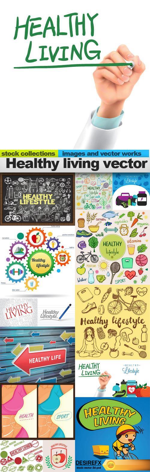 Healthy living vector, 15 x EPS
