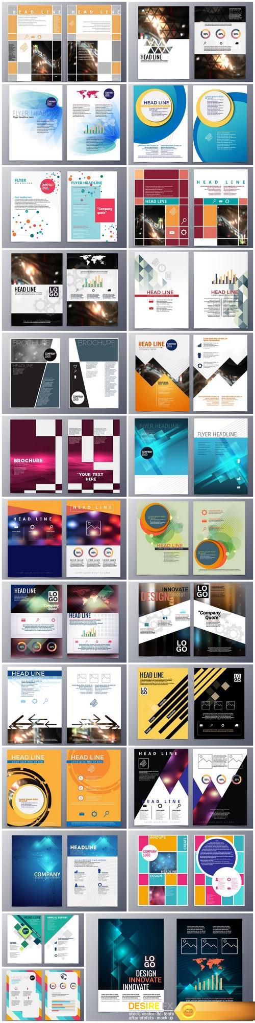 Corporate Templates of Brochures 18 - 25xEPS Vector Stock