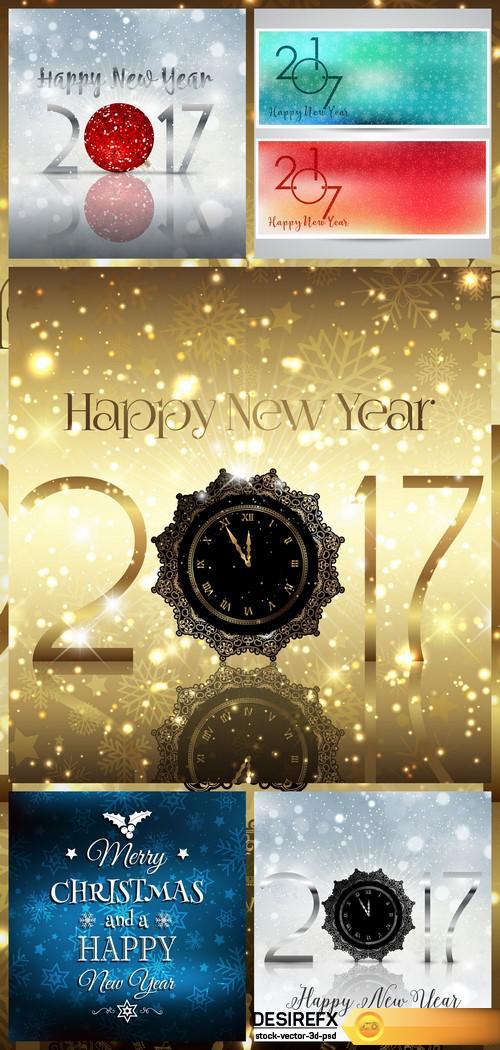 Happy new year background 2017 5X EPS